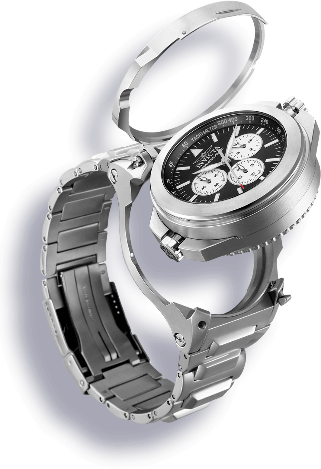 Image Of Invicta Bolt Men 52mm Stainless Steel Black - Invicta Watches (1062x1564), Png Download