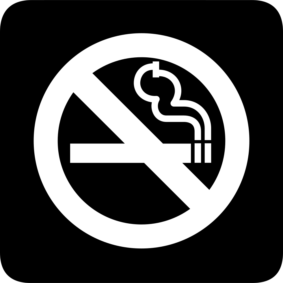 No Smoking - - No Smoking Sign Black (980x982), Png Download