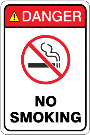 Danger No Smoking Sign - No Smoking Sign (326x479), Png Download