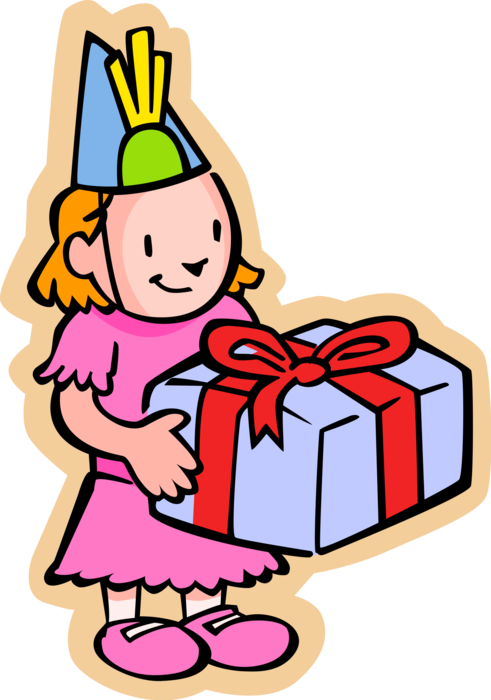 Vector Illustration Of Primary Or Elementary School - Cartoon Birthday Girl (491x700), Png Download