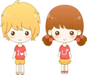 Cute Couple Png By Lennsoshi On Deviantart - Q 版 小 女孩 (400x533), Png Download