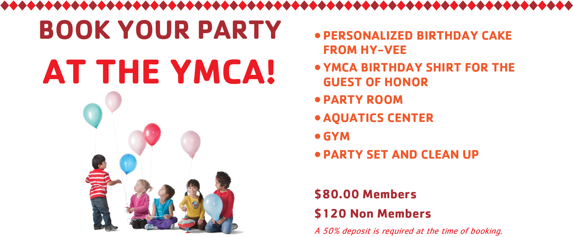 Birthdays At The Y - Ymca (1962x795), Png Download