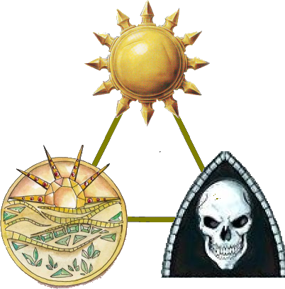 Three Faced Sun Symbol - Lathander Symbol (402x407), Png Download