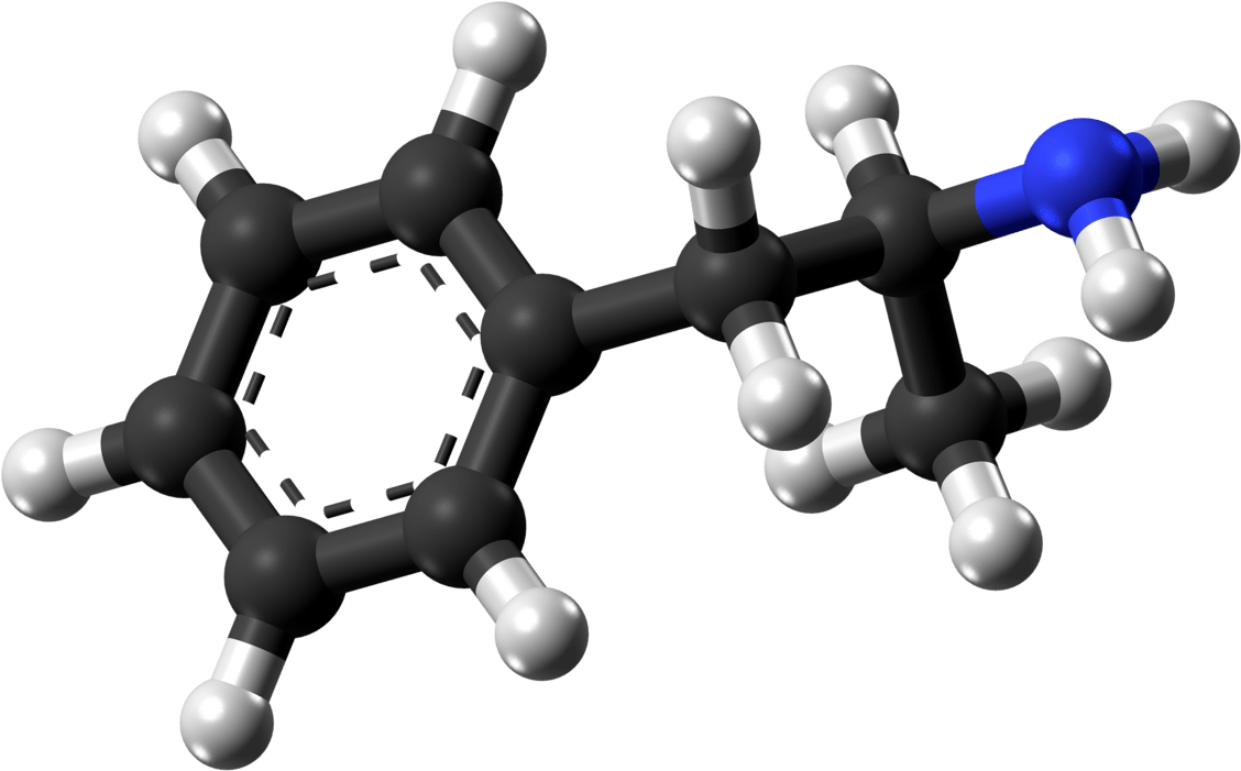A 3d Image Of The D-amphetamine Compound - Amine Compounds (chemical Compounds) (1199x772), Png Download