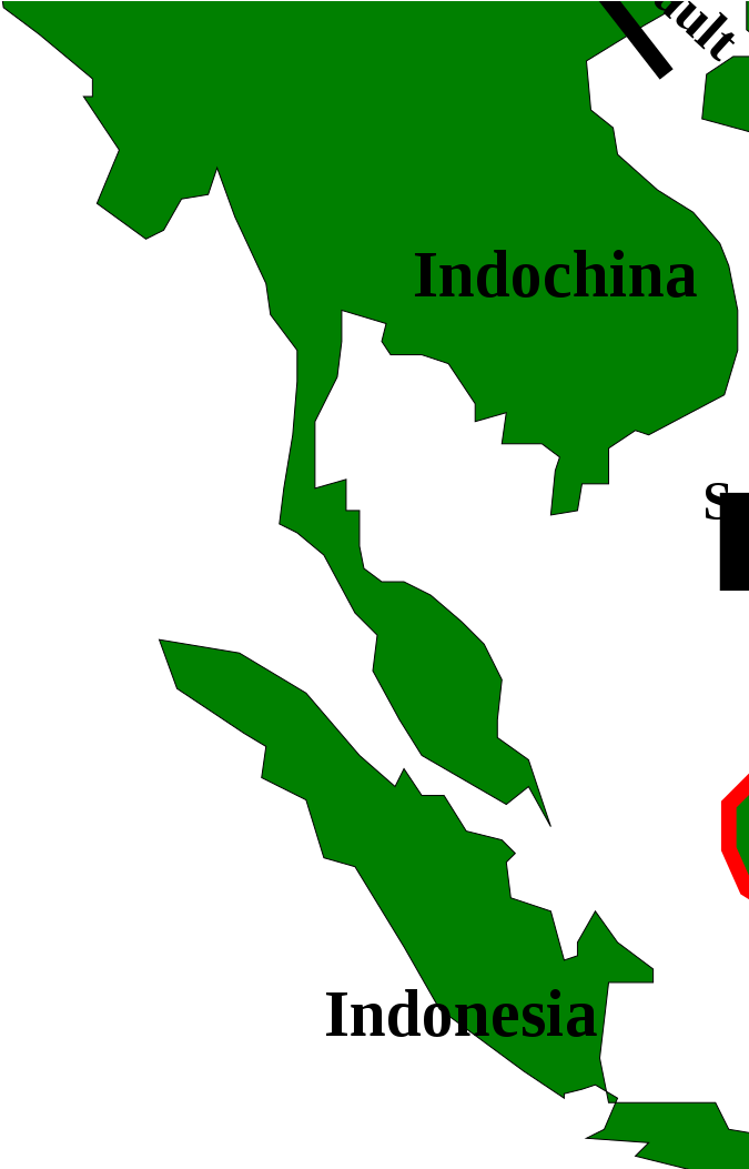 Se Asia Map With Borneo Highlighted - Gray Map Of Southeast Asia (744x1052), Png Download