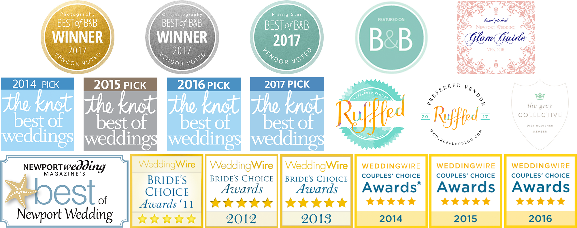 2017 January Badges Collage - Knot Best Of Weddings 2010 (2040x824), Png Download