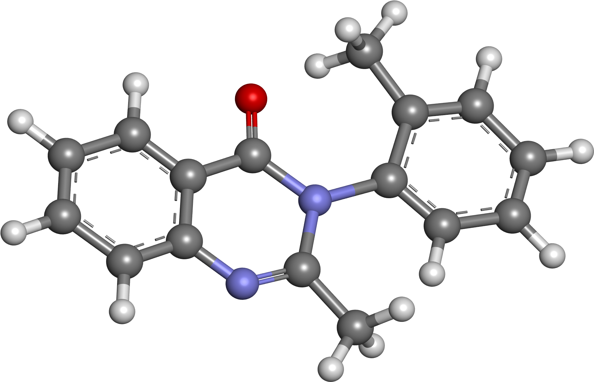 Methaqualone Ball And Stick - Adderall Ball And Stick Model (2000x1440), Png Download