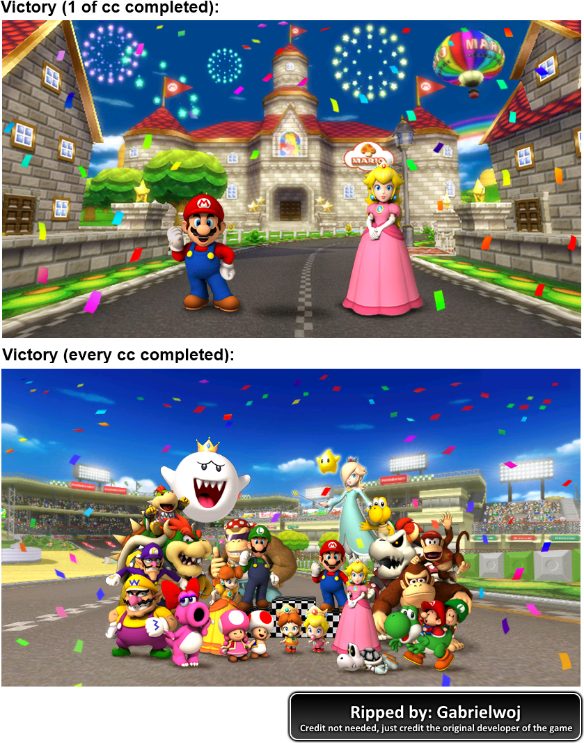 Click For Full Sized Image Victory Screen - Mario Kart Wii End Screen (851x1081), Png Download