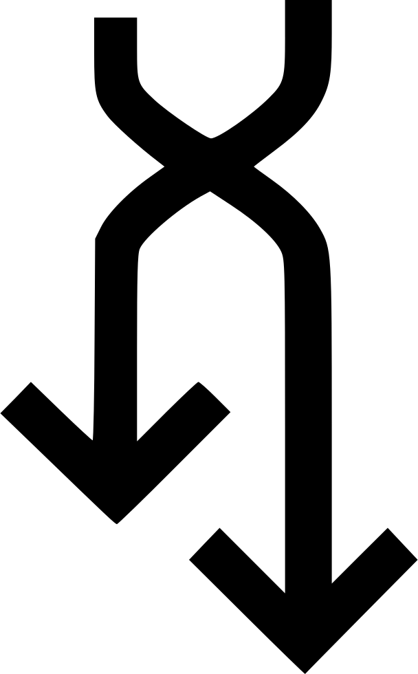 Sign Cross Shuffle Down Connect Comments (608x980), Png Download