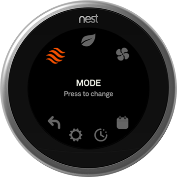 On The Nest Thermostat - Nest Thermostat Main Menu (360x360), Png Download