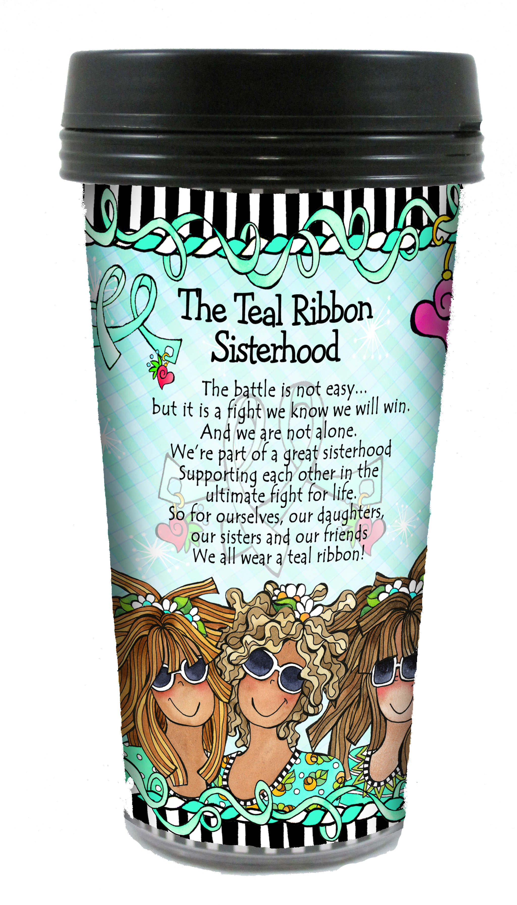 The Teal Ribbon Sisterhood Supporting Each Other In - My Mom Easelbook (2048x3648), Png Download
