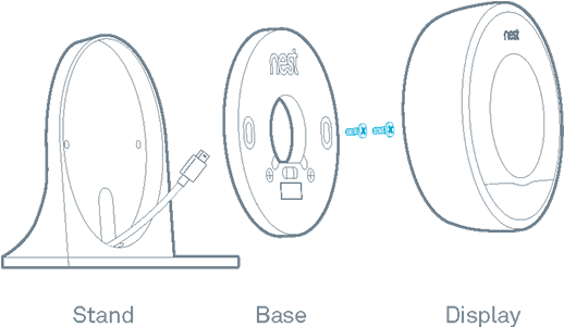 How To Install The Nest Stand - Nest Thermostat Table Stand (536x349), Png Download