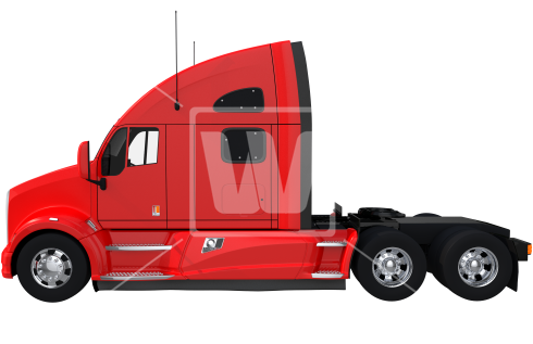 Red Semi Truck Side View - Truck (550x351), Png Download