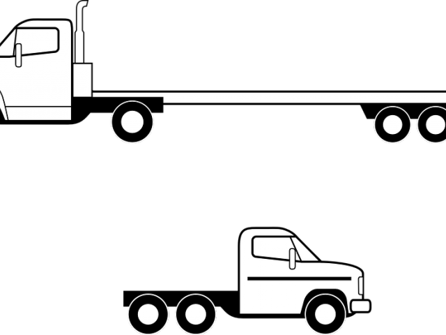 Delivery Clipart Semi Truck - Plataforma De Trailer Para Colorear (640x480), Png Download