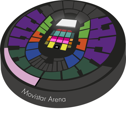 Mapa Movistar Arena Concierto Romeo Santos - Psa Tour Fifth Harmony (507x465), Png Download