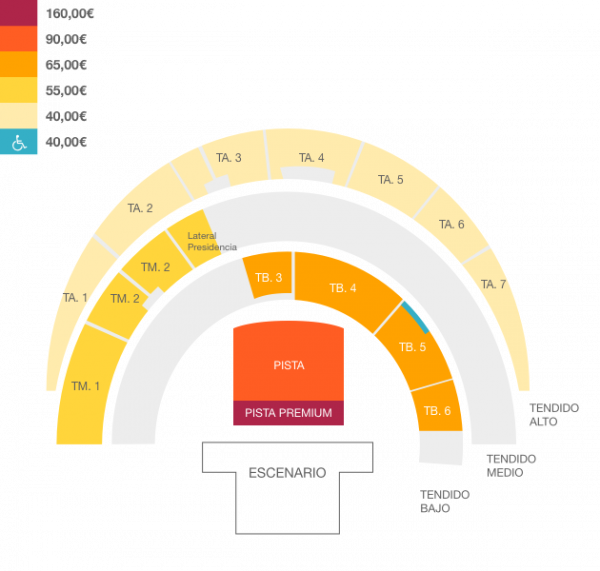 Entradas Para Romeo Santos “golden Tour” En A Coruña - Tendido Medio Coliseum Coruña (600x571), Png Download