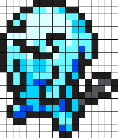 Wobbuffet Pokemon Bead Pattern Perler Bead Pattern - Pixel Art Pokemon Wobbuffet (379x442), Png Download