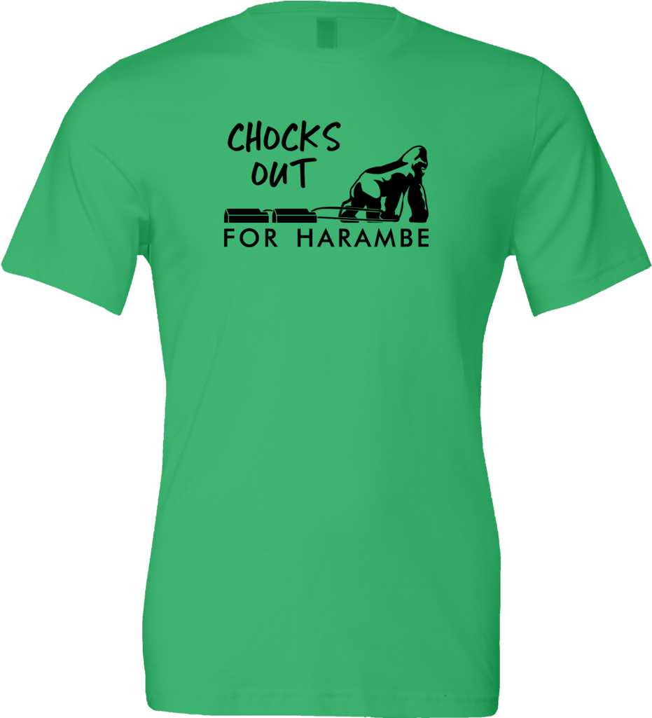 Chocks Out For Harambe T-shirt - T-shirt (1024x1024), Png Download