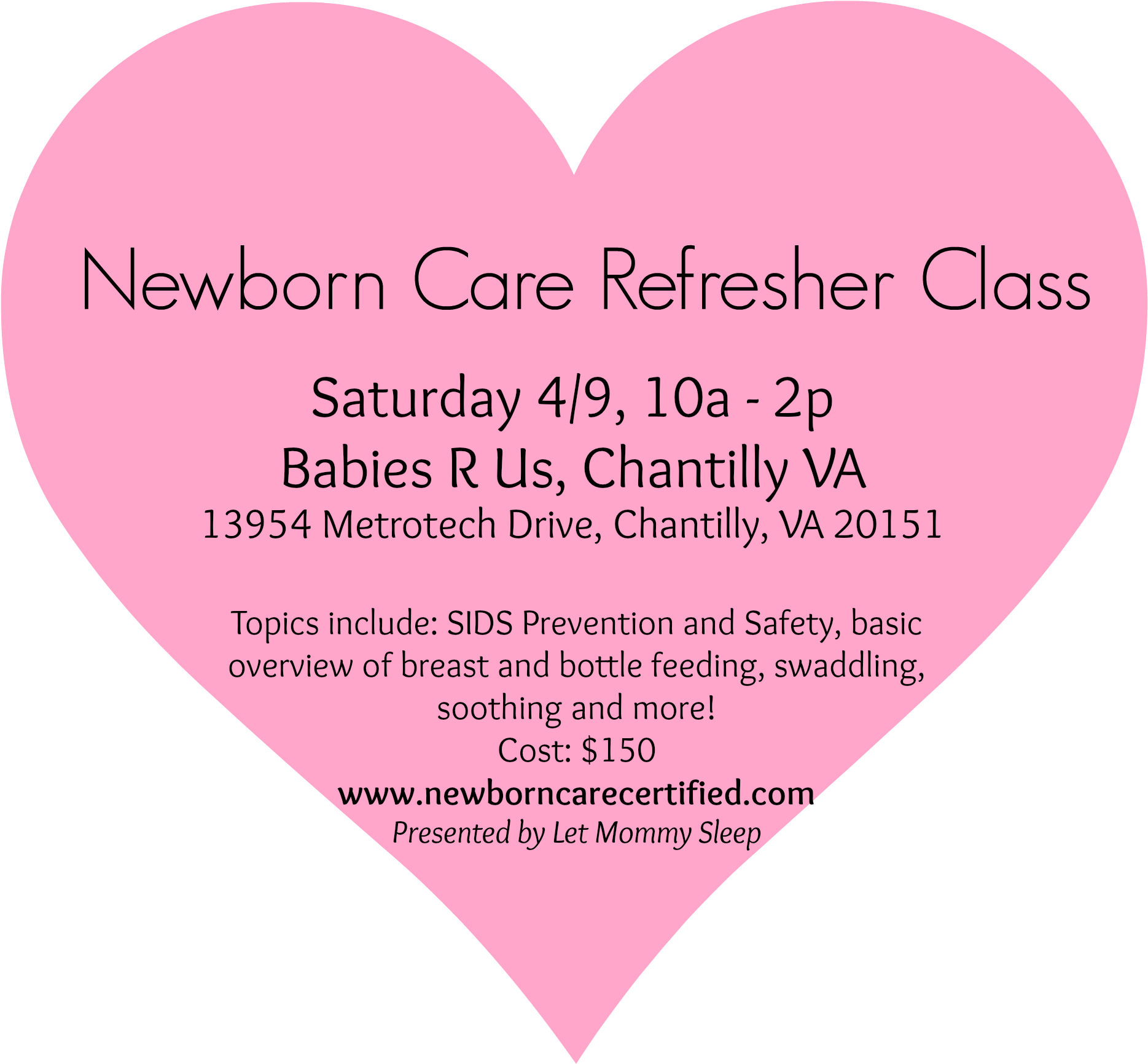 Newborn Care Class, Sat April 9 At Babies R Us In Northern - Heart Shape Name Tag (2000x2000), Png Download