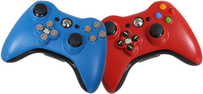 Original Xbox Controller Png - Red V Blue Xbox Controller (700x413), Png Download