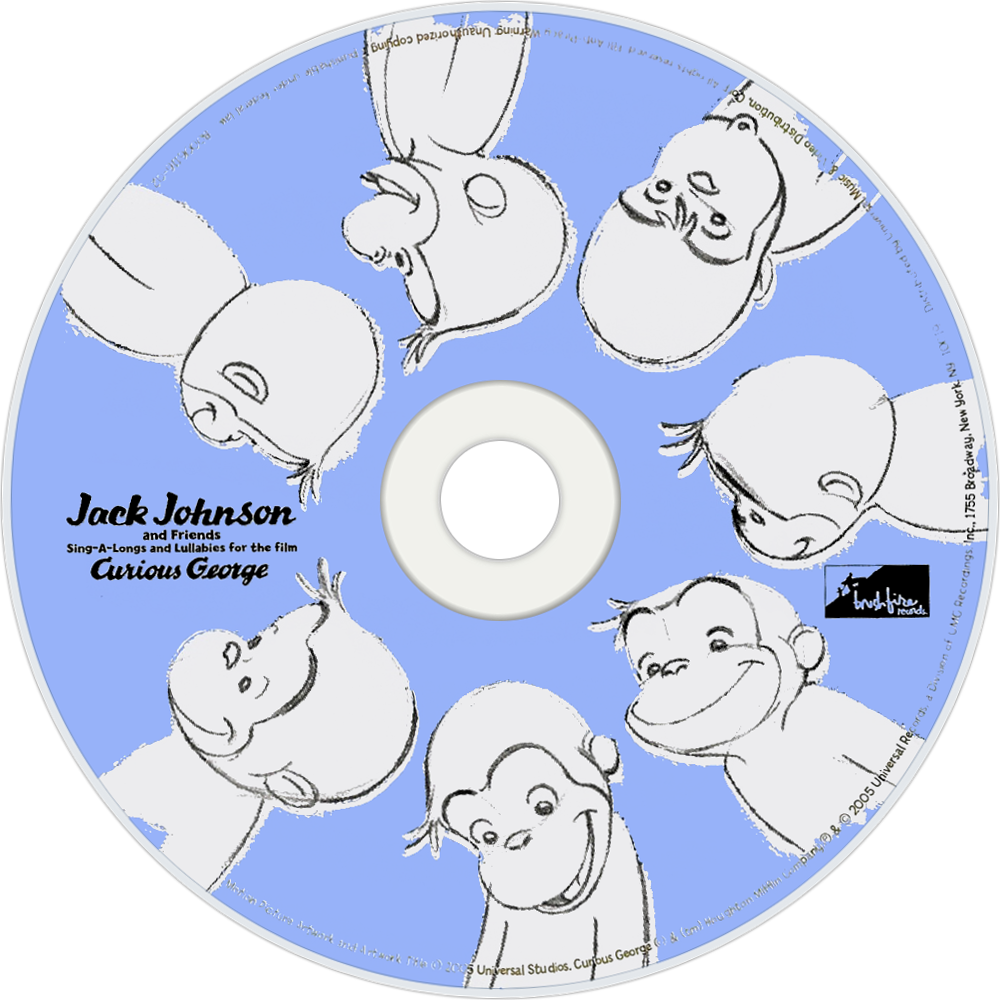 Sing A Longs And Lullabies For The Film Curious George - Jack Johnson Curious George Cd (1000x1000), Png Download