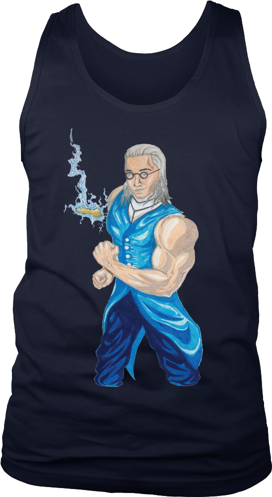 Ben Franklin Little Bit Of Lightning - T-shirt (1000x1000), Png Download