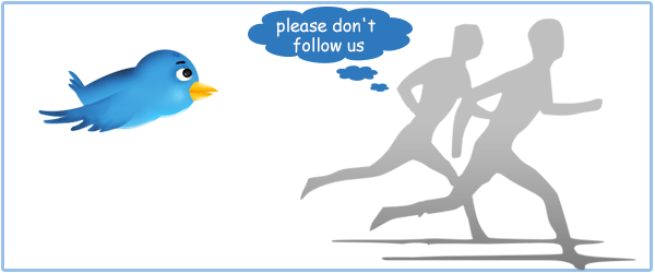 Twitter, Please Don't Follow Me - Athletics Running Image Black And White (600x250), Png Download