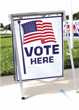Un Aviso Llama A Votar En Un Centro De Florida - Poster: Poster: Vote Here, Savannah Poster, 24x18in. (667x375), Png Download