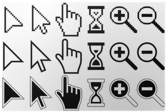 Pixel Cursors Icons, Mouse, Hand, Arrow, Hourglass, - Hand Cursor (400x400), Png Download
