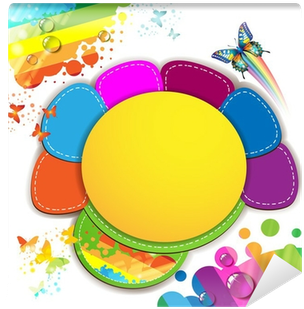 Colorful Abstract Background With Butterflies Wall - Wallpaper (400x400), Png Download