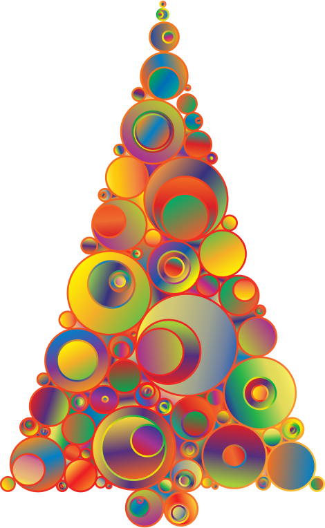 Colorful Abstract Circles Christmas Tree 5 Png Download - Circles To A Christmas Tree (470x764), Png Download