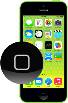 Iphone 5c Home Button Repair - Apple Iphone 5c - Green (468x468), Png Download