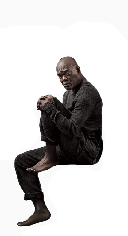 Sitting Back Png Download - Samuel L Jackson Sitting (417x767), Png Download
