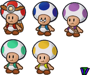 Paper Toad Brigade By Tsvlink25-d5h2hty - Green Toad Paper Mario (385x313), Png Download