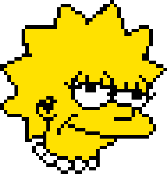 Lisa Simpson - Pixel Arts Minecraft Templates (1200x1200), Png Download