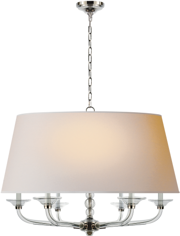 Crystal Stacked Ball Hanging Shade In Polished Nickel - Crystal Ball Pendant - Antiqued Brass - Visual Comfort (480x480), Png Download