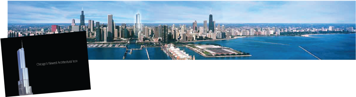 Res Trump Chicago Rev - Chicago Spire (1440x429), Png Download