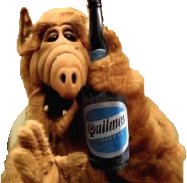 Alf Usa Old Comedy Beer Love Free Freetoedit - Alf Drinking Beer (610x599), Png Download
