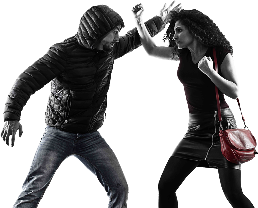 Lady Fighting Attacker With Krav Maga - Self-defense (922x704), Png Download
