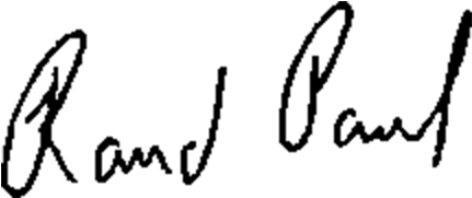 Rand Paul, Md - Rand Paul Signature (446x278), Png Download
