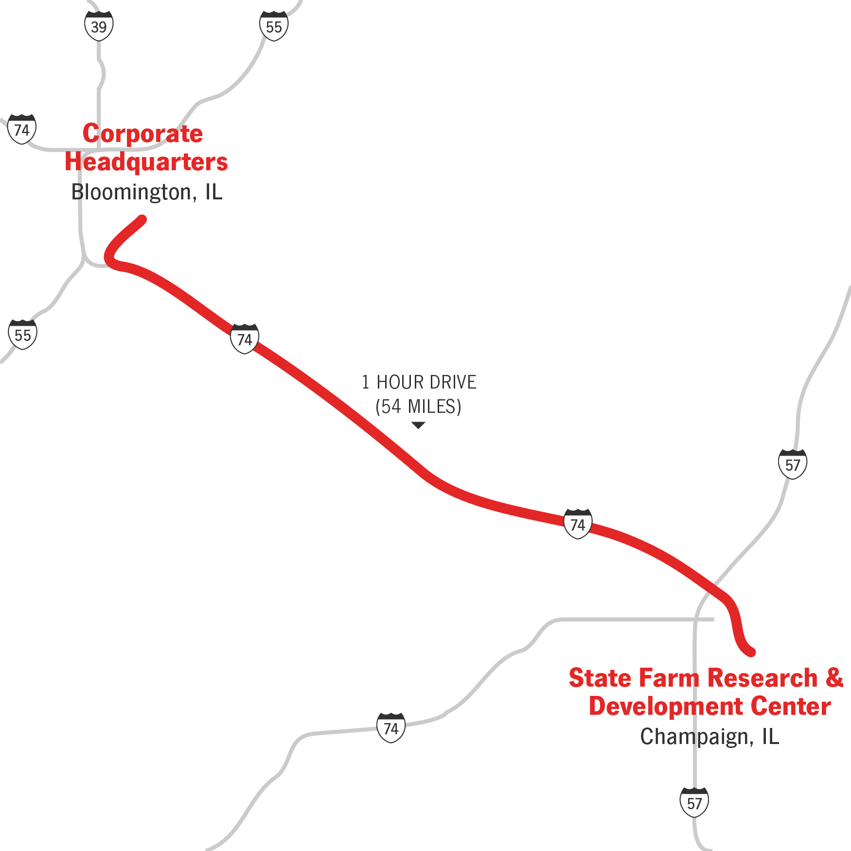 Map Of 50 Mile Distance Between Sfrdc And Corporate - Headquarters (1750x1750), Png Download