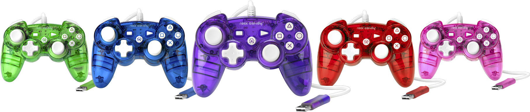 Model No - - Pl6432 - Rock Candy Wired Controller For - Rock Candy Controller - Red (ps3) (1889x573), Png Download