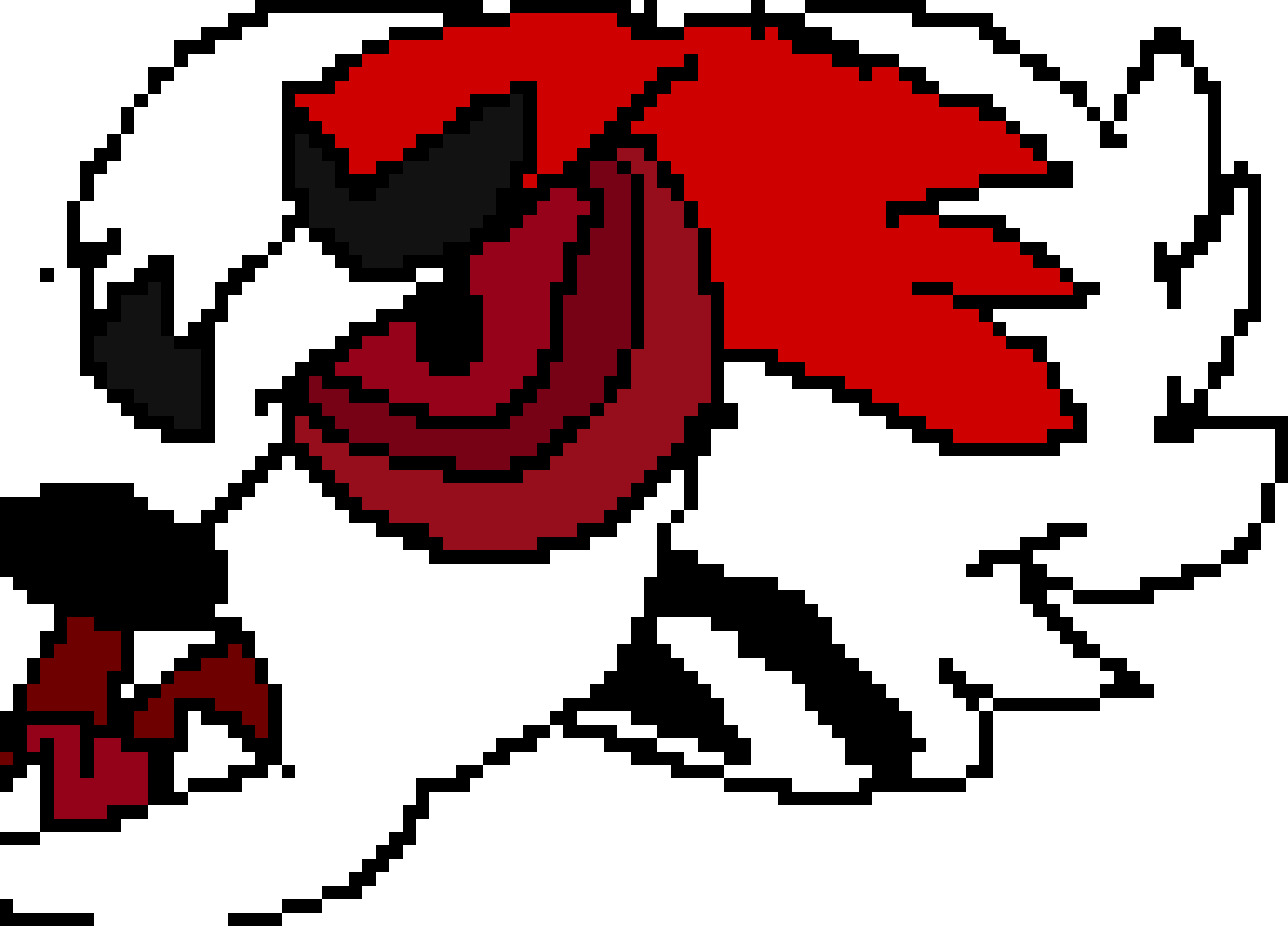 Midnight Lycanroc - Pixel Art (1632x1173), Png Download