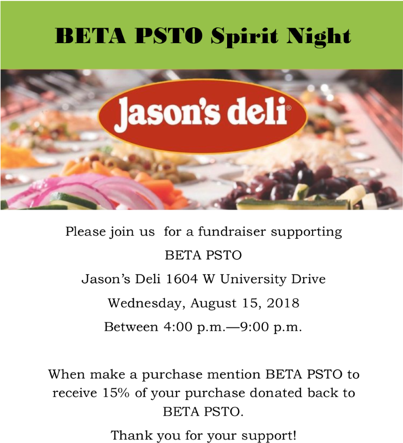 15th Spirit Night Spirit Night At Jasons - Jasons Deli Gift Card, (810x900), Png Download