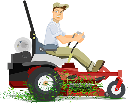 Why Choose Mount Doug Lawn Care - Lawn Care Cartoon (455x491), Png Download