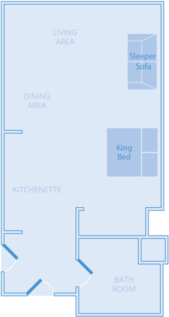 1-bath Condo Rental - Diagram (450x746), Png Download