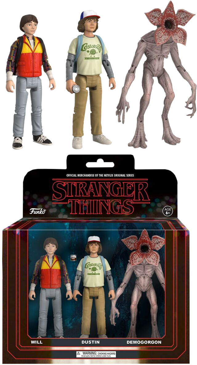 Will, Dustin And & Demogorgon Action Figure 3-pack - Funko Stranger Things Demogorgon (640x1184), Png Download