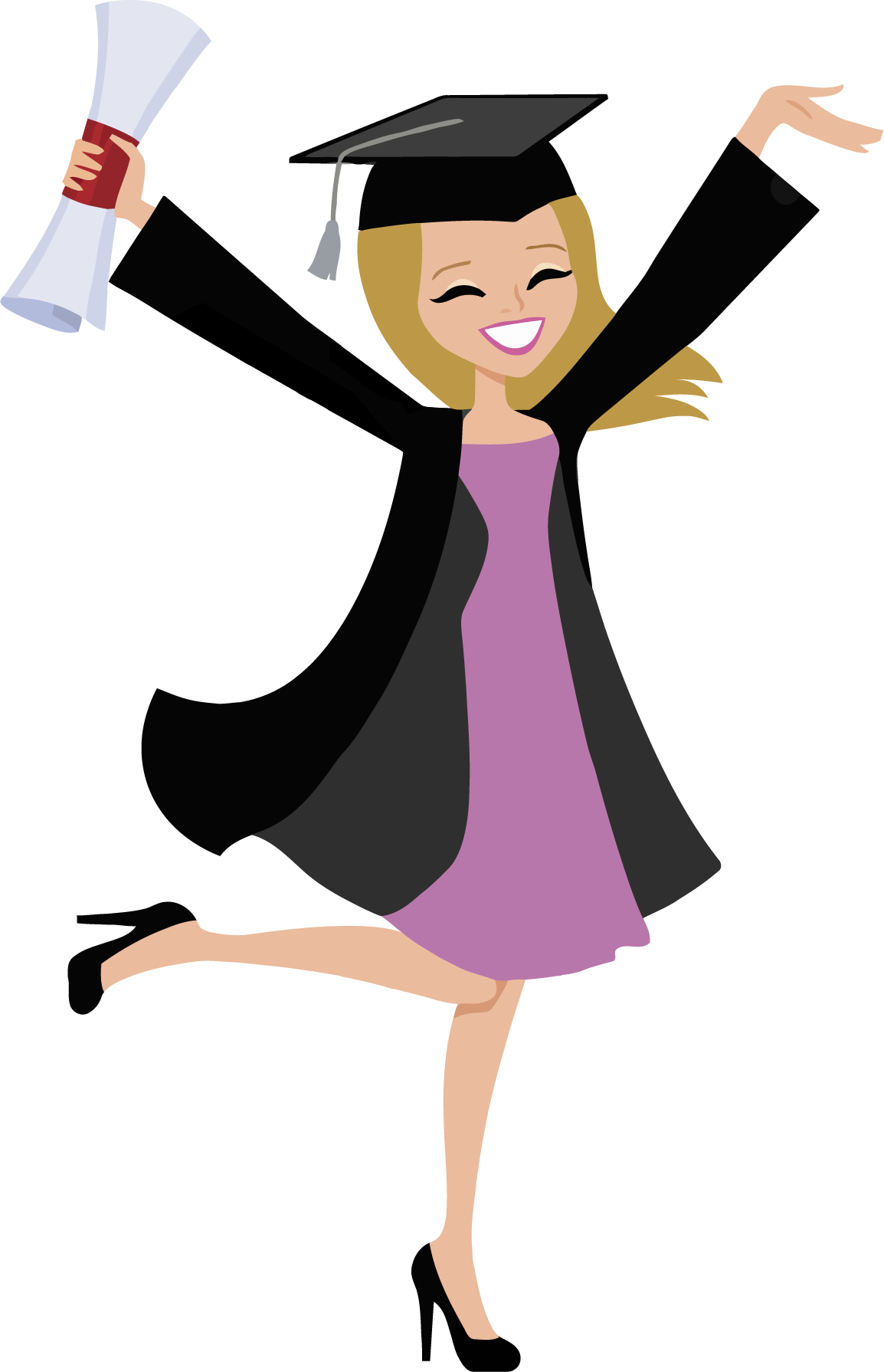 Escola & Formatura - Girl Graduating Clipart (1154x1790), Png Download