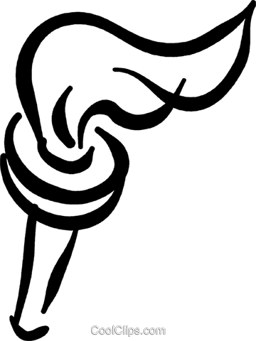 Olympic Torch Royalty Free Vector Clip Art Illustration - Olympic Torch Png White (360x480), Png Download