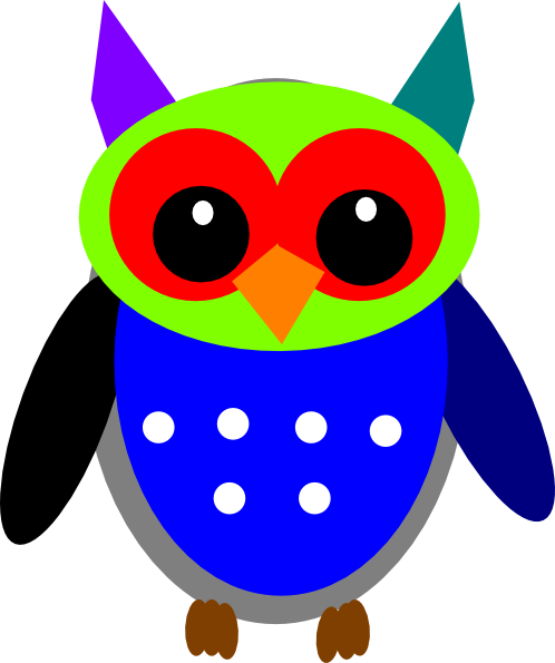Hippie Clipart Owl - Red Owl Cartoon (498x595), Png Download